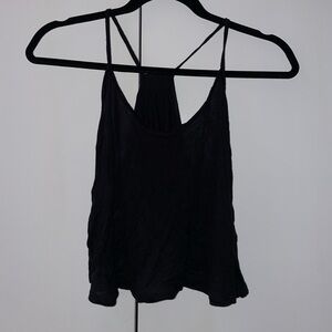 ALO Black Crop Top Workout Tank, Cross Back in Perfect Condition
